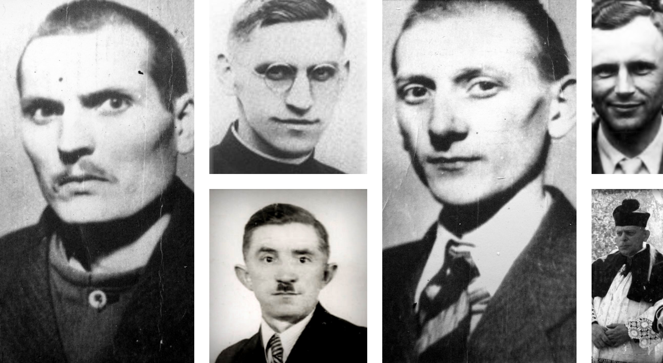 Kolaż z portretów: Bolesława Koterasa, Ludwika Mzyka, Jerzego Kurpisza, Jana Wojkiewicza, Włodzimierza Laskowskiego