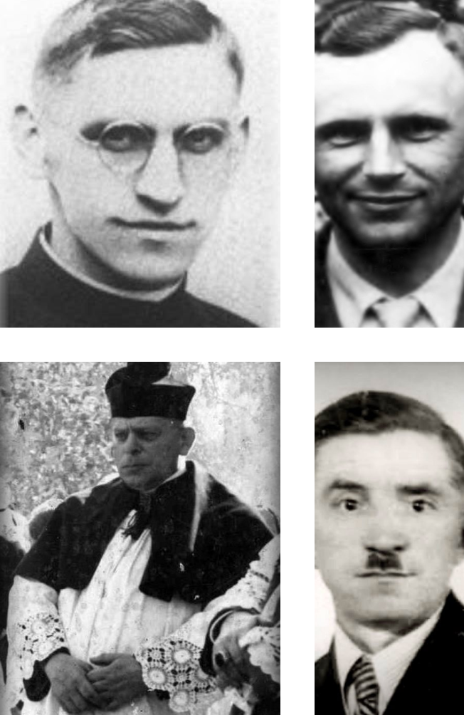 Kolaż z portretami: Ludwika Mzyka, Włodzimierza Laskowskiego, Jana Wojkiewicza, Leona Koperskiego