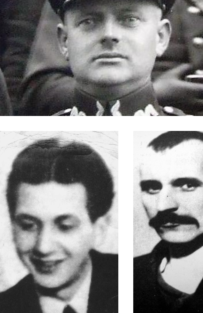 Kolaż z portretami: Wincenta Nowaczyńskiego, Franciszka Kęsego, Władysława Grządzielskiego